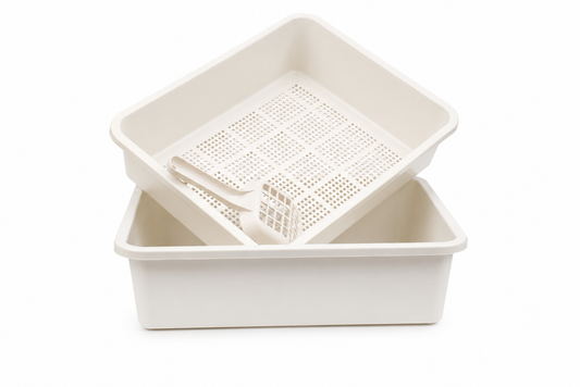 Dr. Pol™ 2-Piece Pine Pellet Sifting Litter Box with Scoop