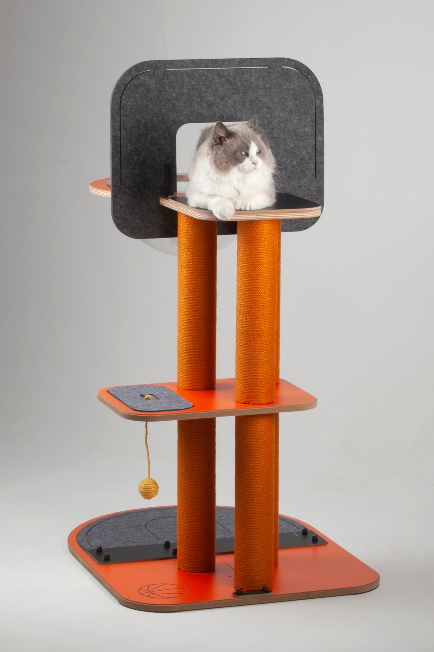 Purr & Play Kitty Basketball Hoop with Scratch Post