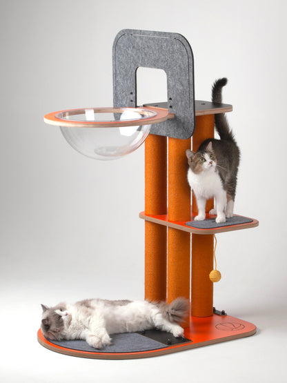 Purr & Play Kitty Basketball Hoop with Scratch Post