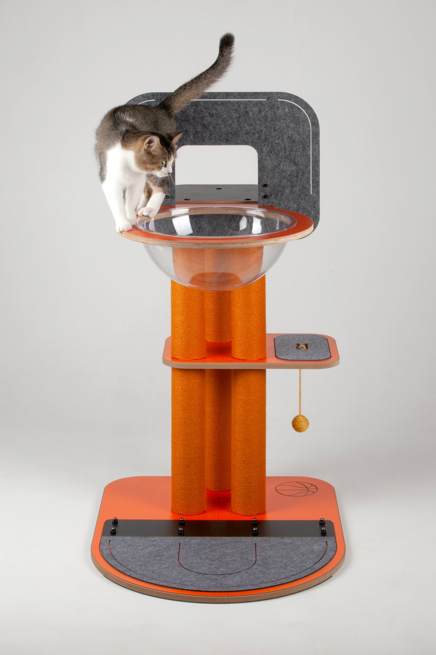Purr & Play Kitty Basketball Hoop with Scratch Post