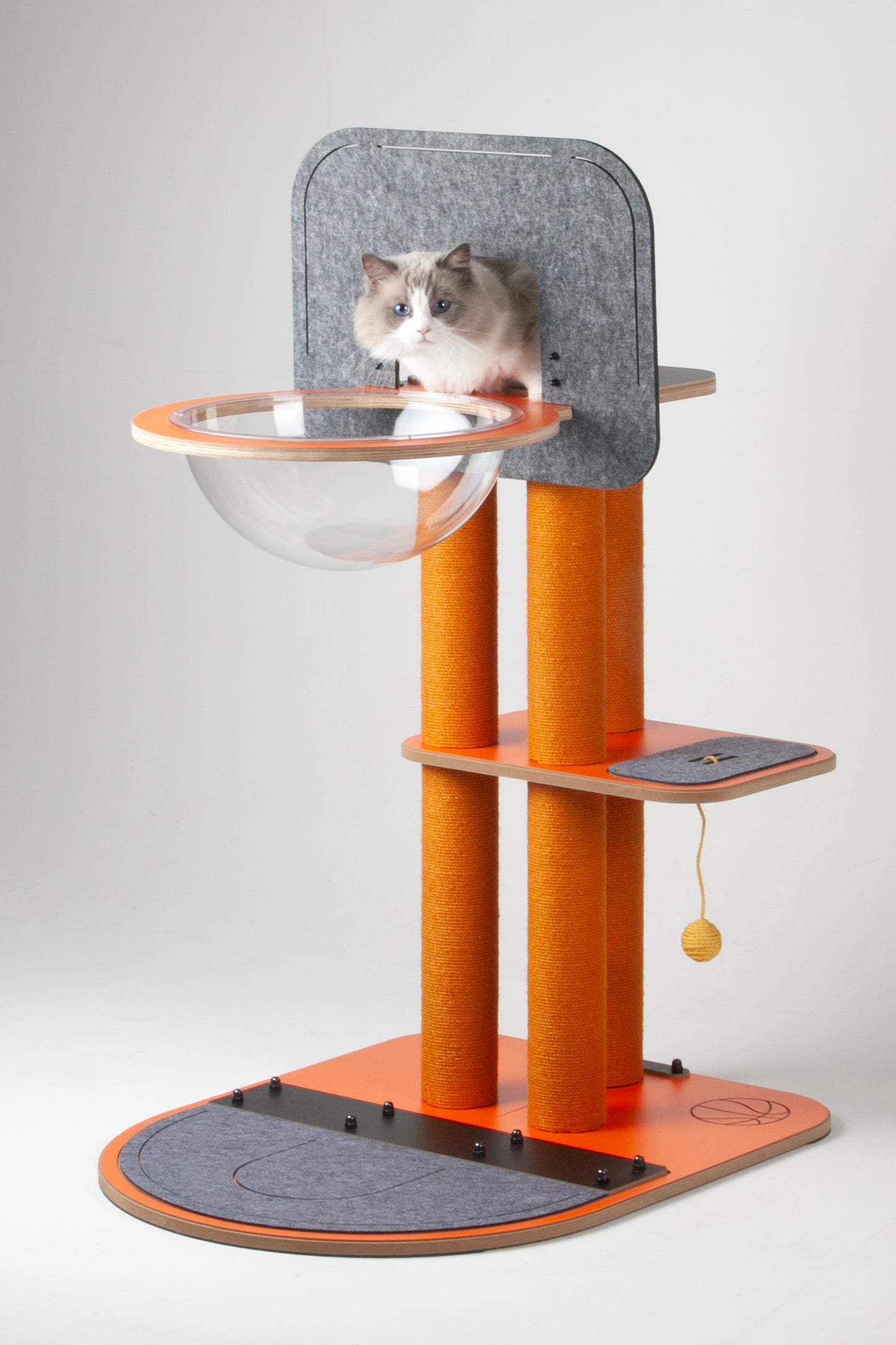 Purr & Play Kitty Basketball Hoop with Scratch Post