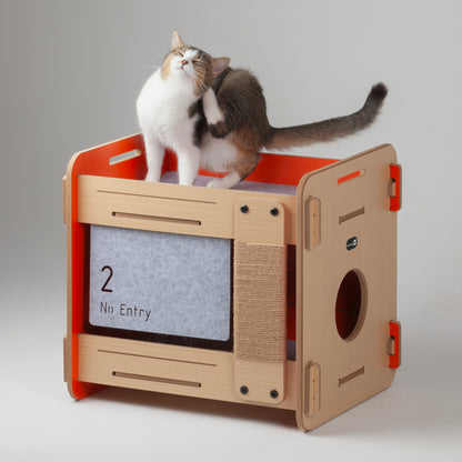 Purr & Play Kitty Bunk Bed with Scratch Post