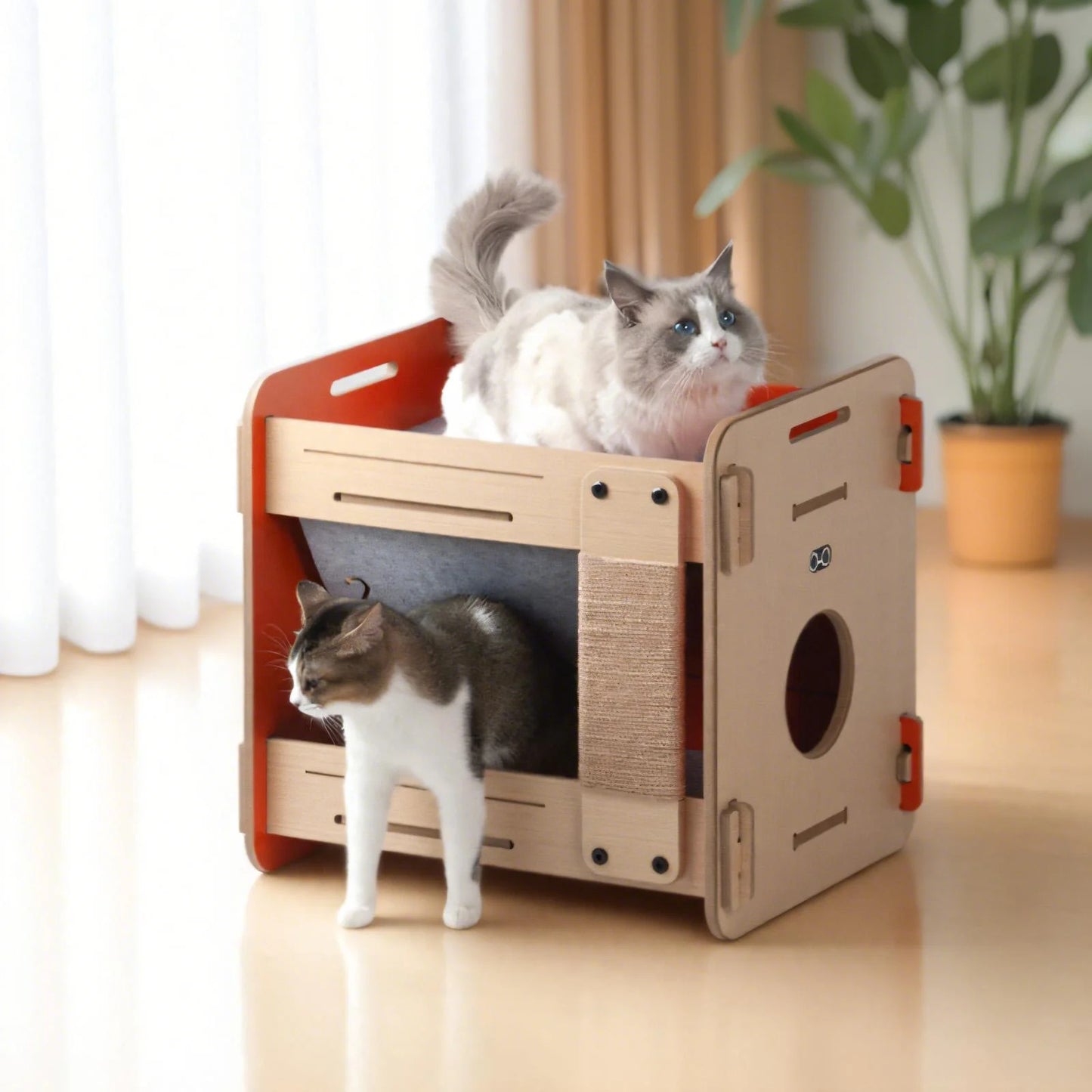 Purr & Play Kitty Bunk Bed with Scratch Post